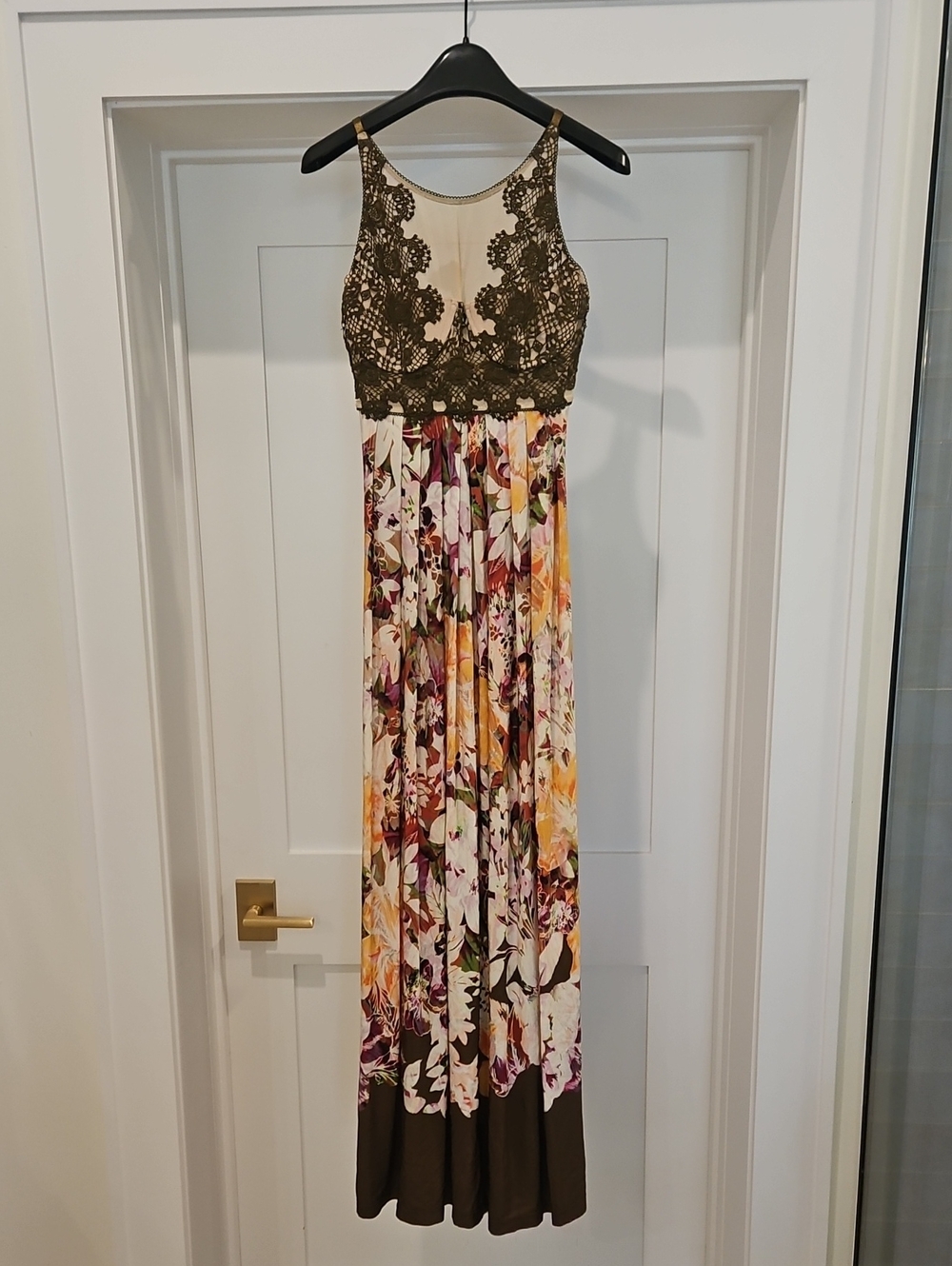 Sky Lace Bodice Floral Maxi Dress
